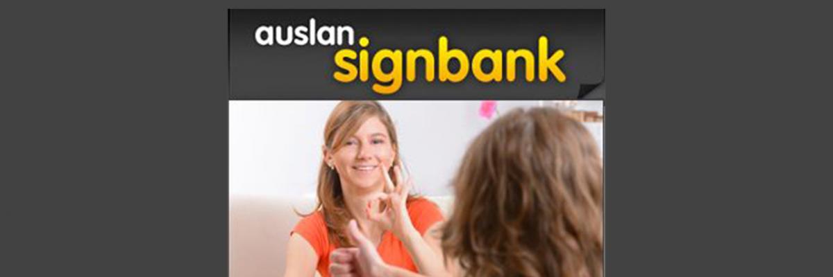 auslan logo and two women signing