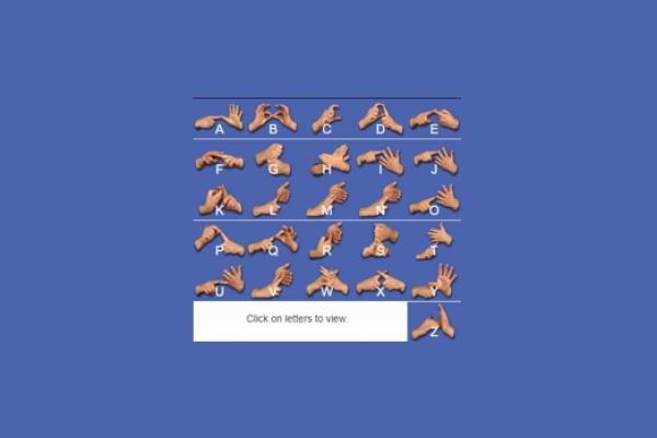 Auslan alphabet being shown by a range of hand positions