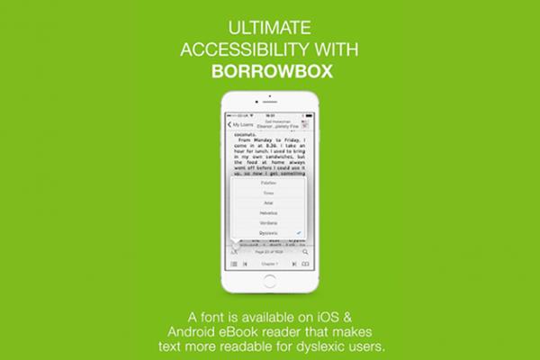 Dyslexic font available on borrowbox app