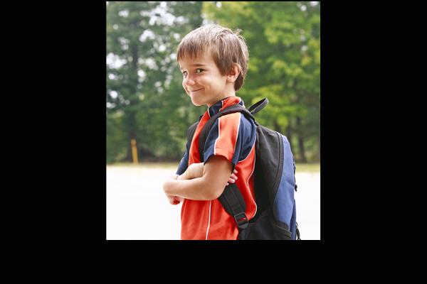 Boy wearing a backpack