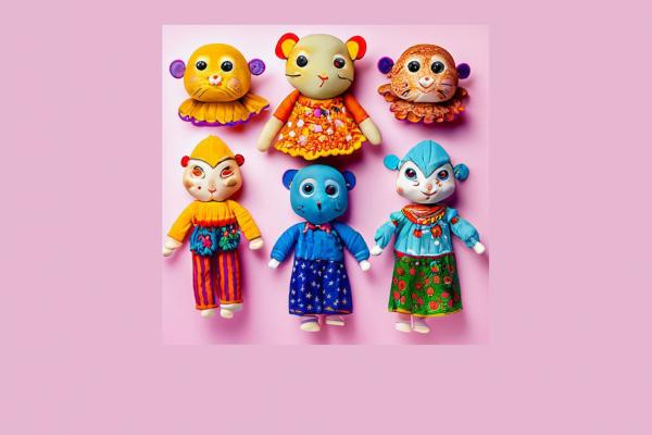 Six little animal puppets