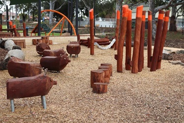 Homestead Park wooden animals