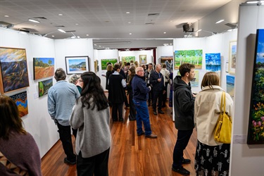 Crowd at Community Art Exhibition