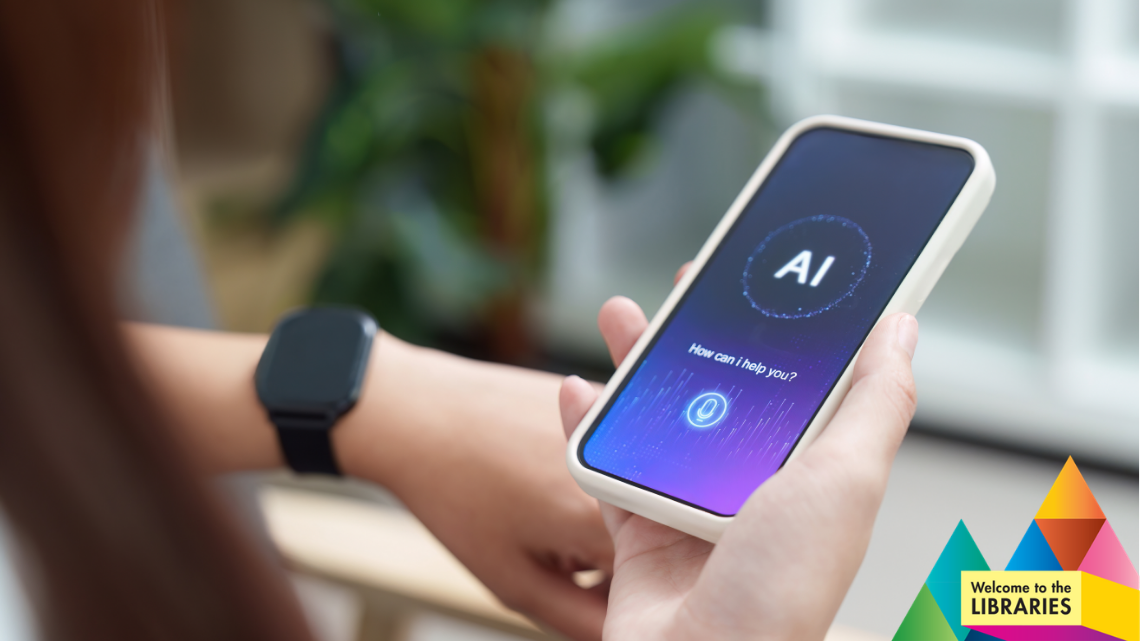 A person holding a phone that has AI on it.