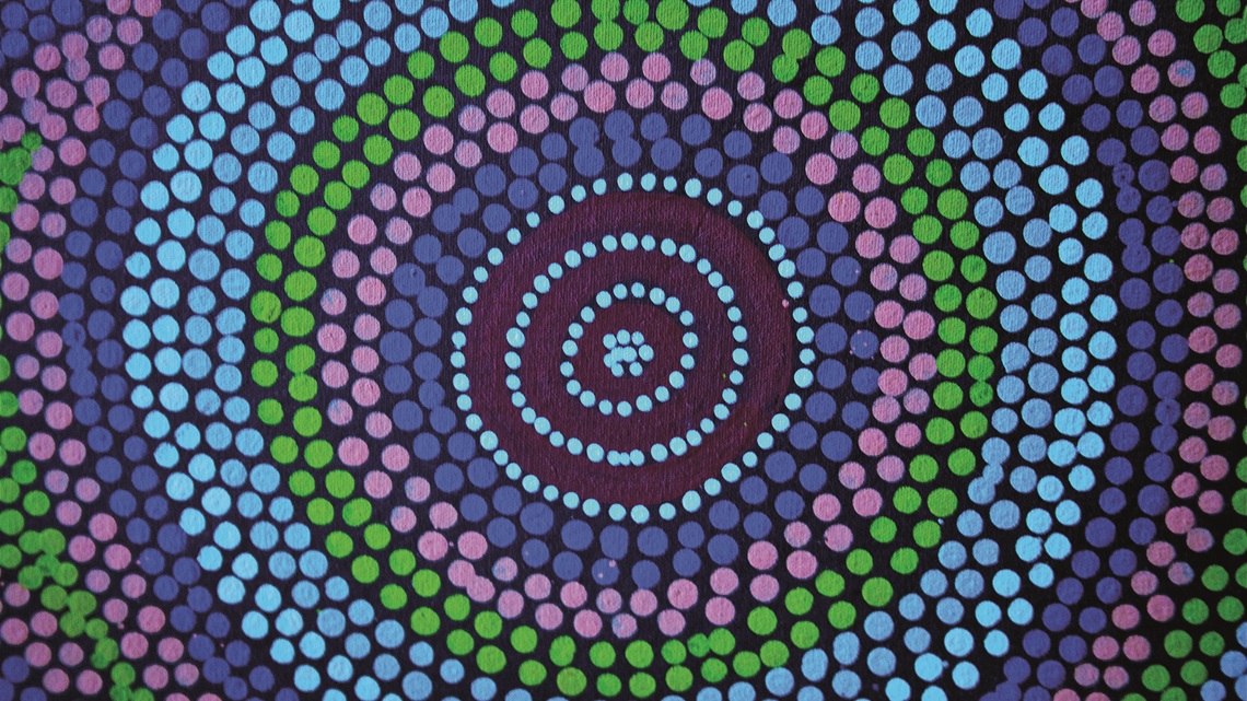 Painted purple, blue green circle dot mandala circle ethnic art craft .jpg