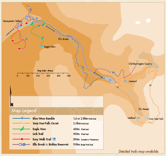 Ellis Brook Valley map walk trails