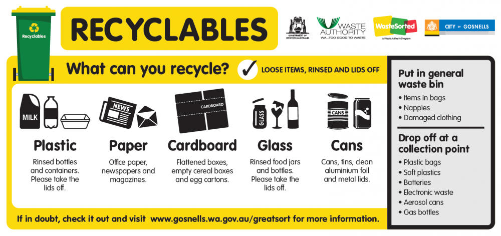 City of Gosnells recycling bin sticker