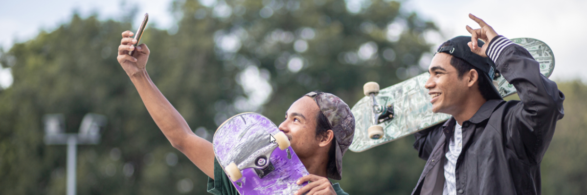 Teen Selfies at Skate Park