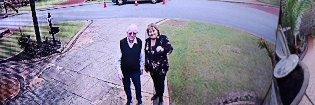 Mayor Terresa Lynes with CCTV rebate recipient, Canning Vale resident James ‘Jim’ Murphy