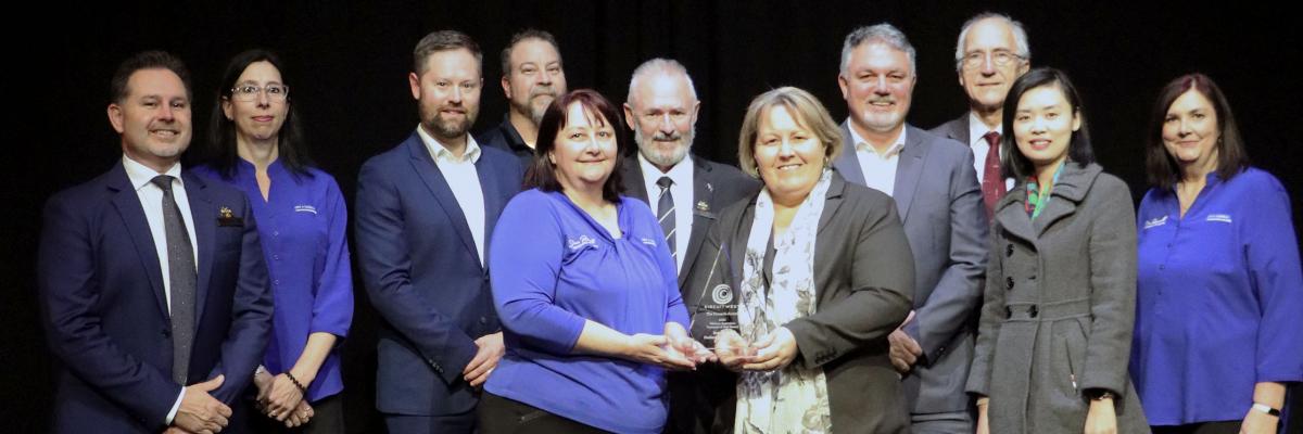 Mayor Terresa Lynes, City of Gosnells Councillors and Don Russell Performing Arts Centre staff celebrate winning Presenter of the Year at the CircuitWest Pinnacle Awards on 2 August.