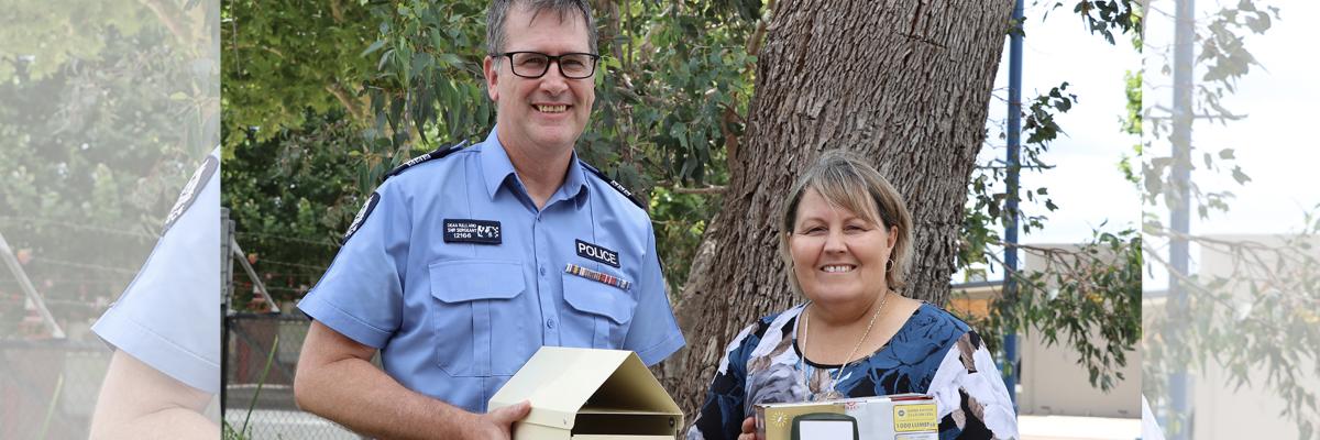 Senior Sergeant Dean Kelland and City of Gosnells Mayor Terresa Lynes have home and vehicle security at the top of their Christmas wish lists this year.