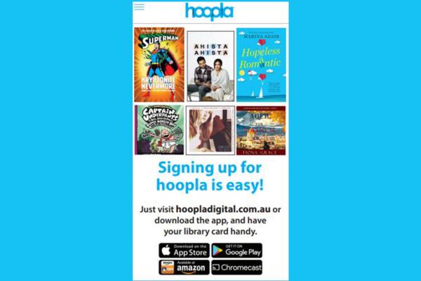 hoopla promotional material to encourage members to sign up