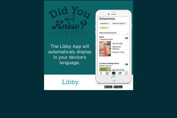 promotional image for Libby with the ability to choose language