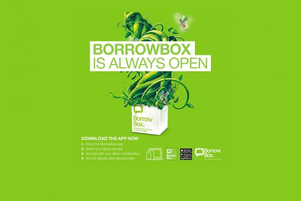 Borrowbox is always open promotional material for the app