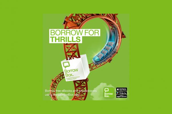 Rollercoaster promoting borrowbox thrillers