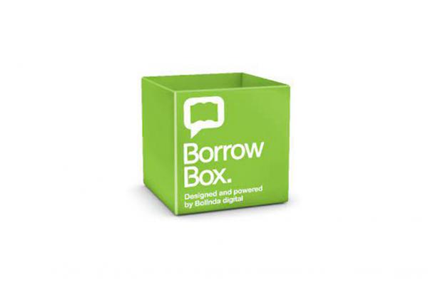 Borrowbox logo on a green box