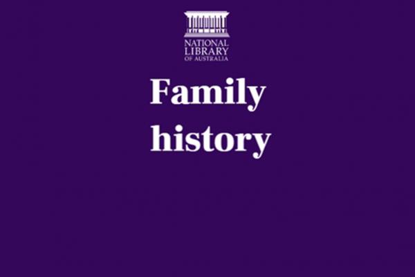 National Library of Australia logo and their family history header