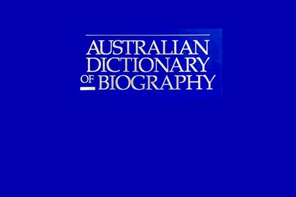 Australian dictionary of biography logo on coloured background