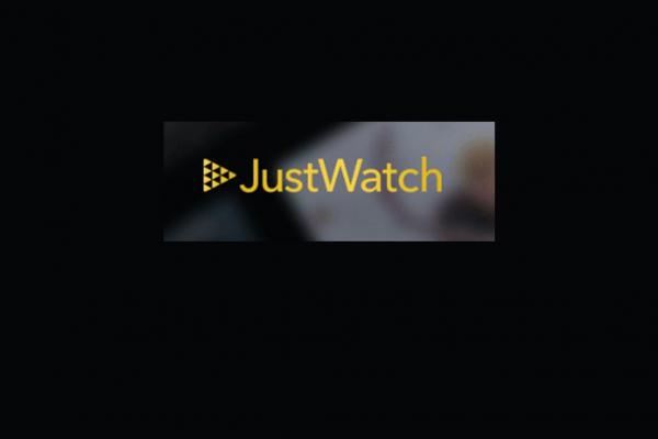 justwatch logo yellow text on black background
