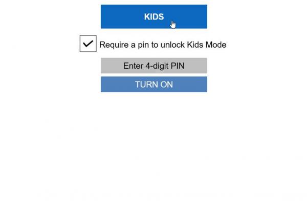 basic instructions for setting a pin code in Hoopla kids mode