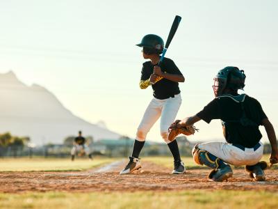 Child playing baseball 