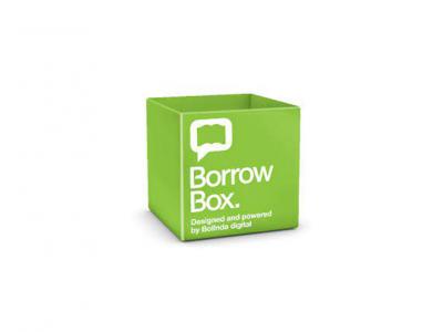 Borrowbox logo on a green box