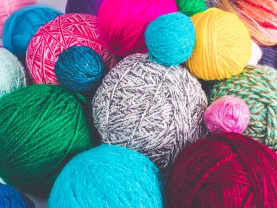 various balls of coloured wool