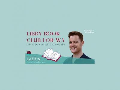 Image of host David Allan-Petale and the Libby book club logo