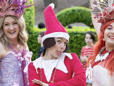 Roving performers will roam the Civic Centre gardens at Jingle All the Way