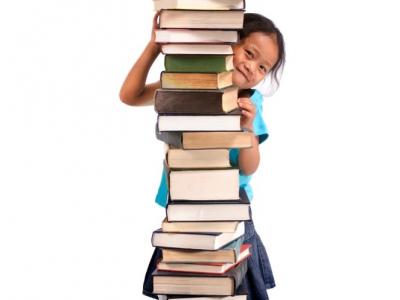 books and young girl